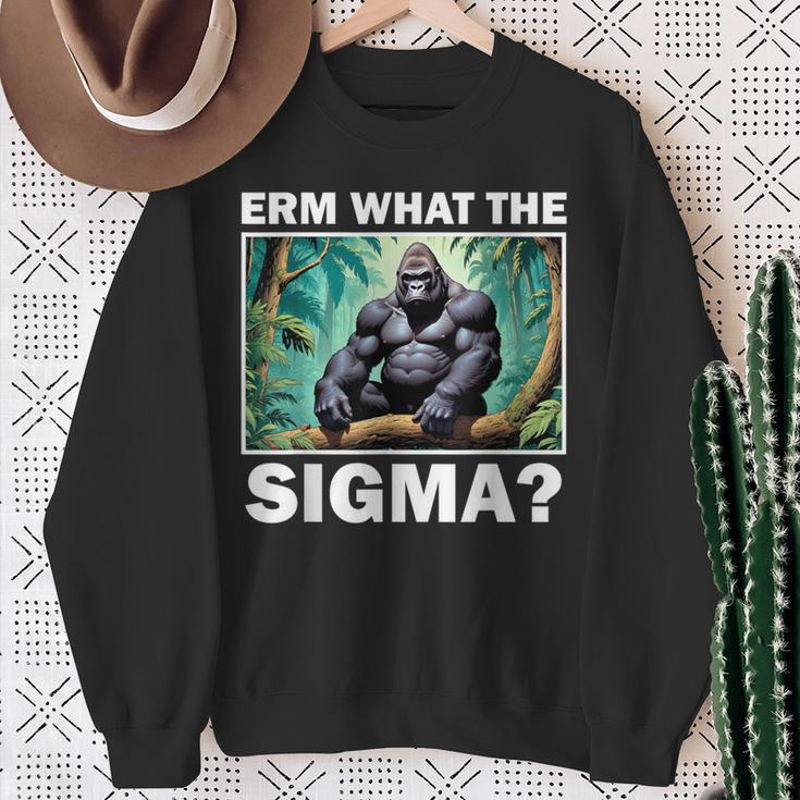 Erm What The Sigma Ironic Meme Brainrot Quote Sweatshirt Gifts for Old Women