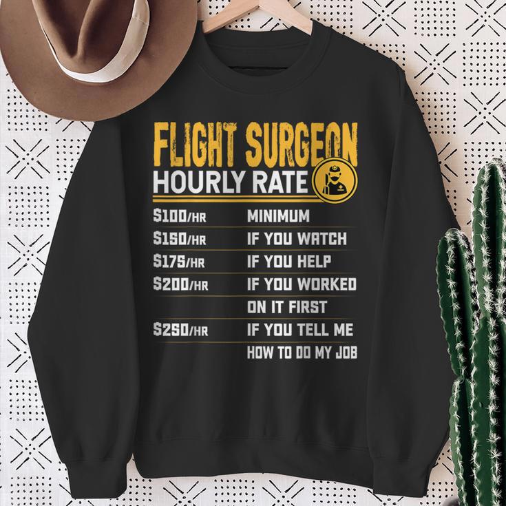 Flight Surgeon Hourly Rate Flight Doctor Physician Sweatshirt Gifts for Old Women