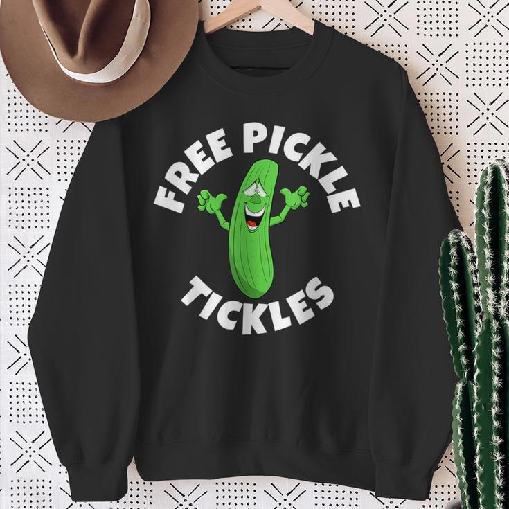 Free Pickle Tickles Adult Humor Sweatshirt Gifts for Old Women