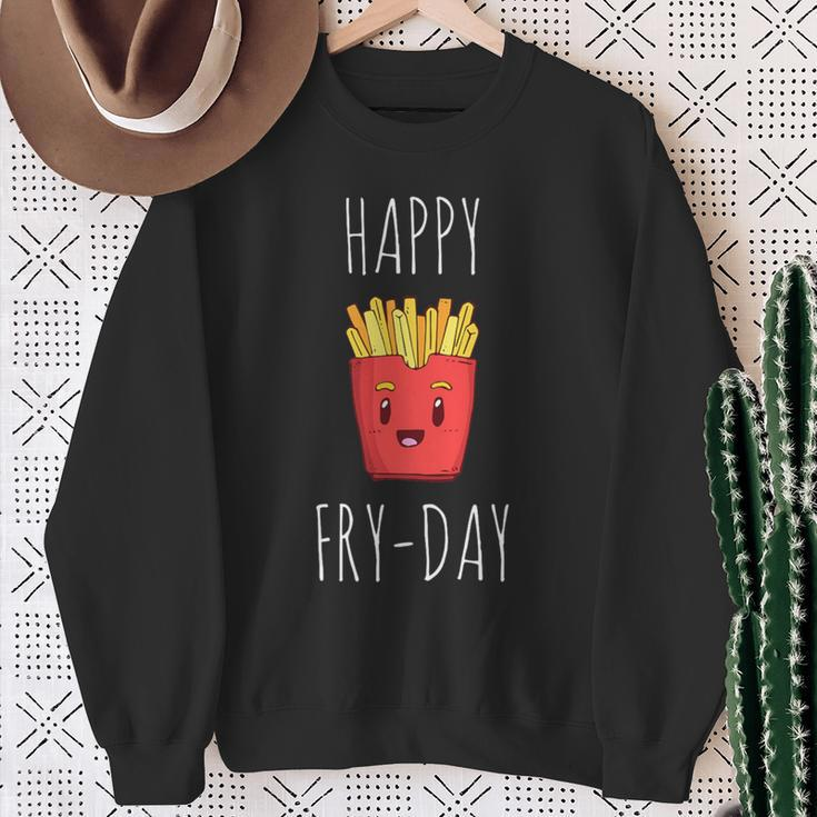 French Fries Lovers Happy Friday Fry-Day Sweatshirt Gifts for Old Women