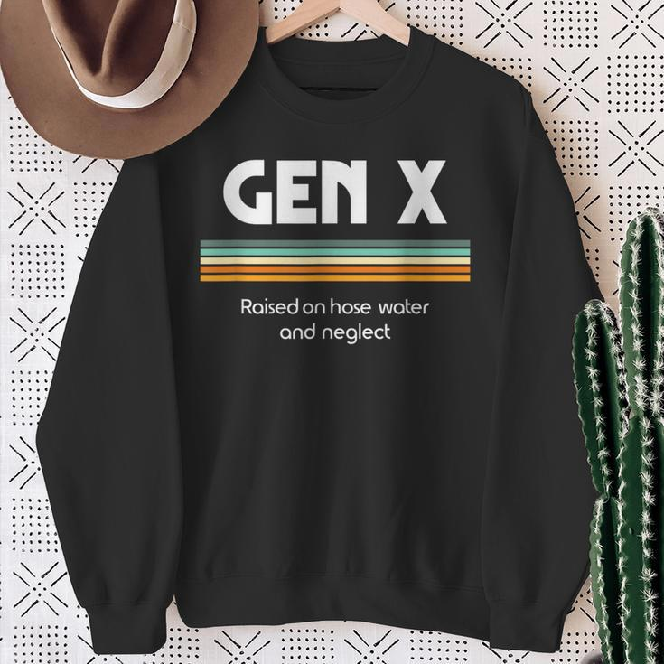 Gen X Raised On Hose Water And Neglect 1980S Style Sweatshirt Gifts for Old Women