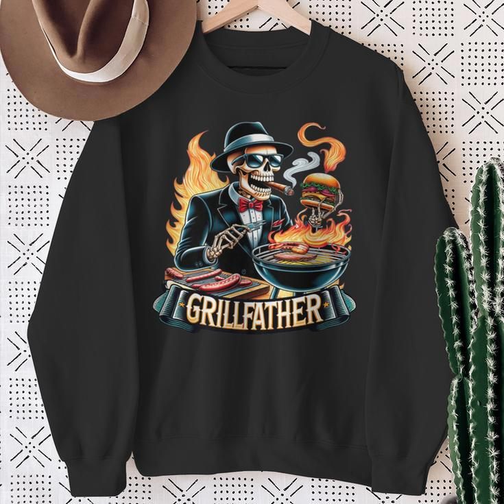 Grill Father Skeleton Dad Joke Grillfather Fathers Day Sweatshirt Gifts for Old Women