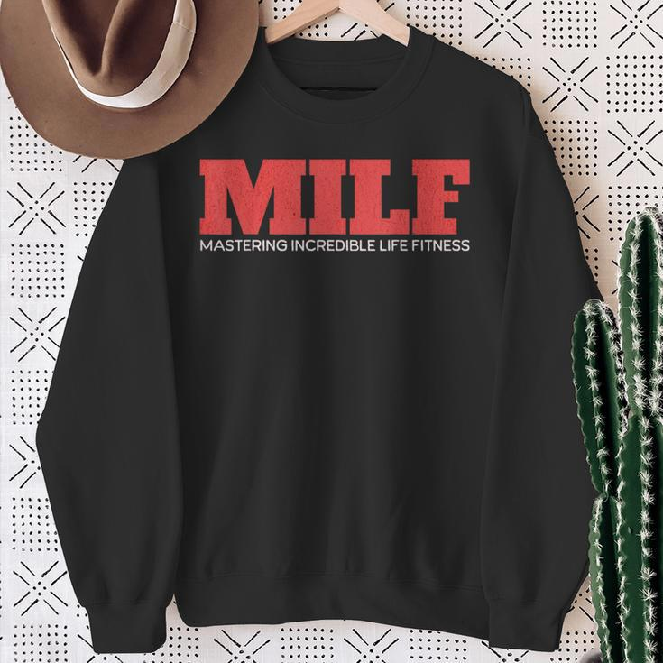 Gym Quote Milf Definition Sweatshirt Gifts for Old Women