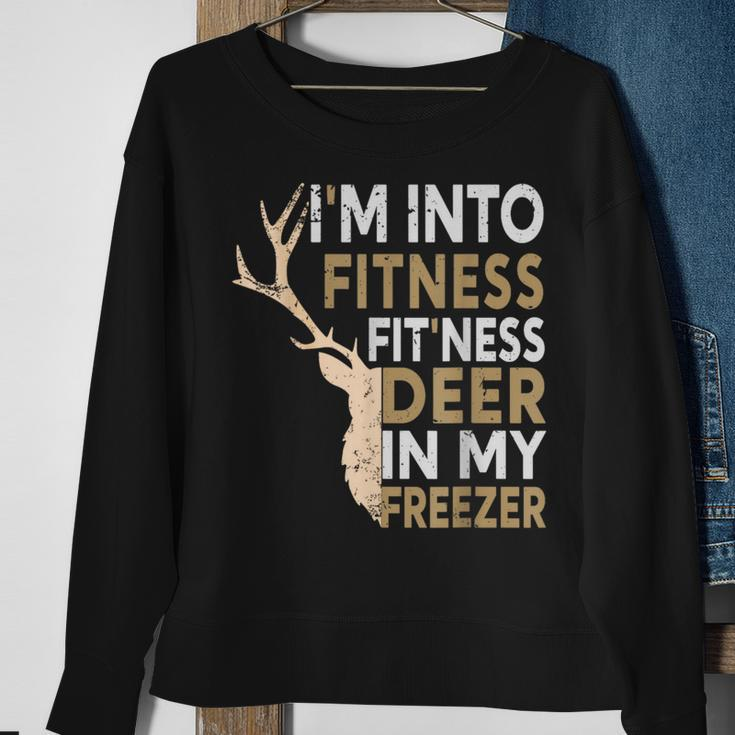 Hunter Dad I'm Into Fitness Deer Freezer Hunting Sweatshirt Gifts for Old Women