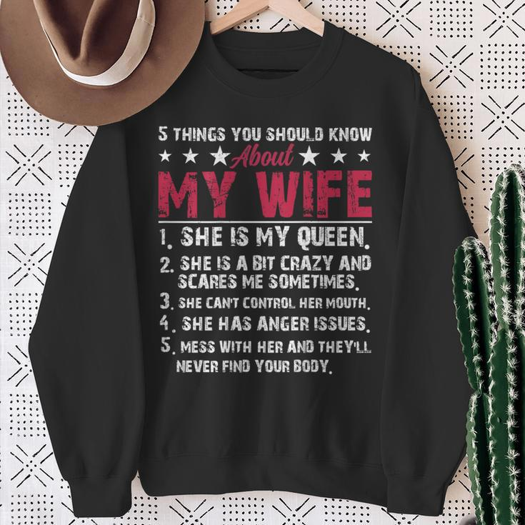 Husband 5 Things You Should Know About My Wife Sweatshirt Gifts for Old Women