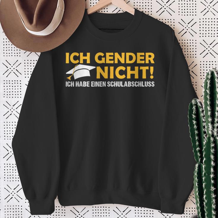 Ich Gender Nicht Ich Habe Einen Schulabschluss Green Sweatshirt Geschenke für alte Frauen