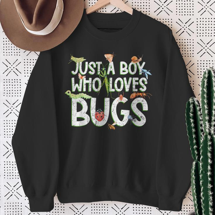 Insect Just A Boy Who Loves Bugs Boys Bug Sweatshirt Gifts for Old Women