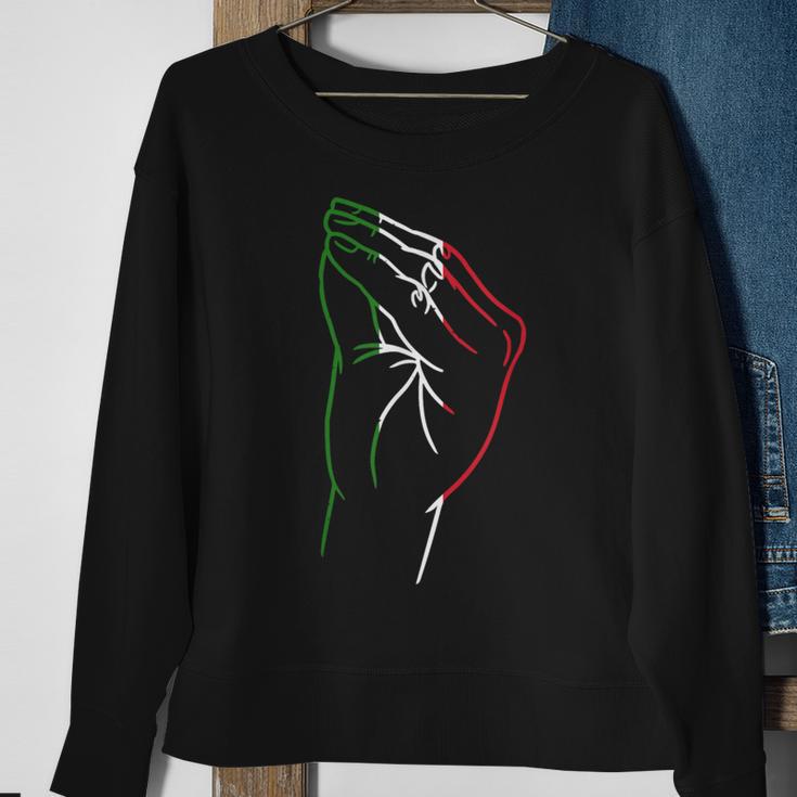 Italian Hand Gesture Italian Flag Italy Italia Sweatshirt Gifts for Old Women