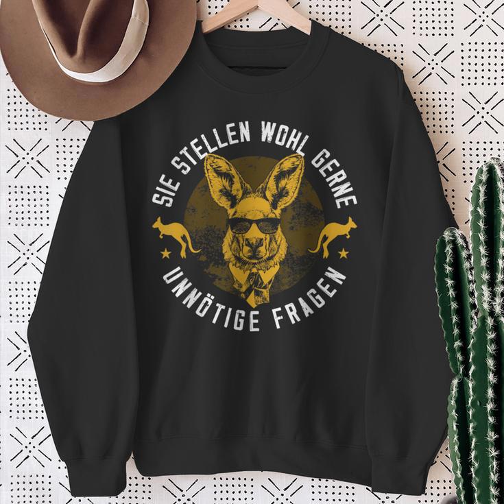 Kangaroo Du Stelle Wohl Gerne Unnecesse Fragen Sweatshirt Geschenke für alte Frauen