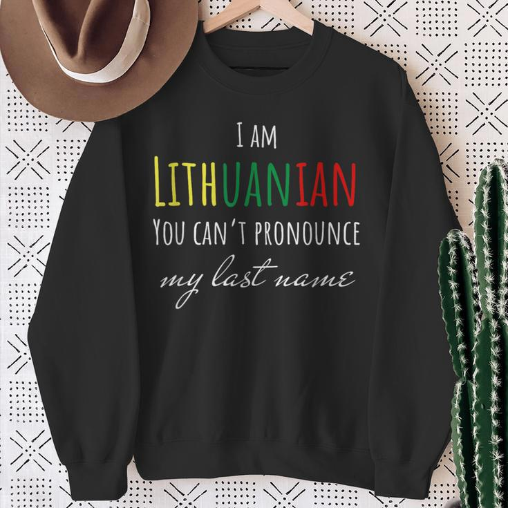 Lithuanian Lithuania You Can’T Pronounce My Last Name Sweatshirt Gifts for Old Women