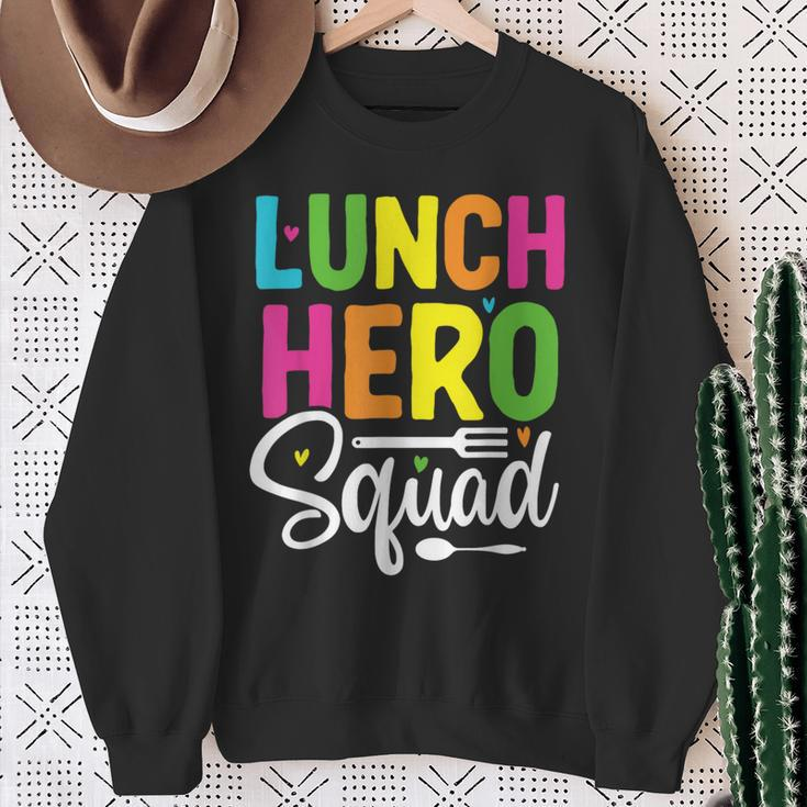 Lunch Hero Squad School Lunch Lady Squad Food Service Sweatshirt Gifts for Old Women