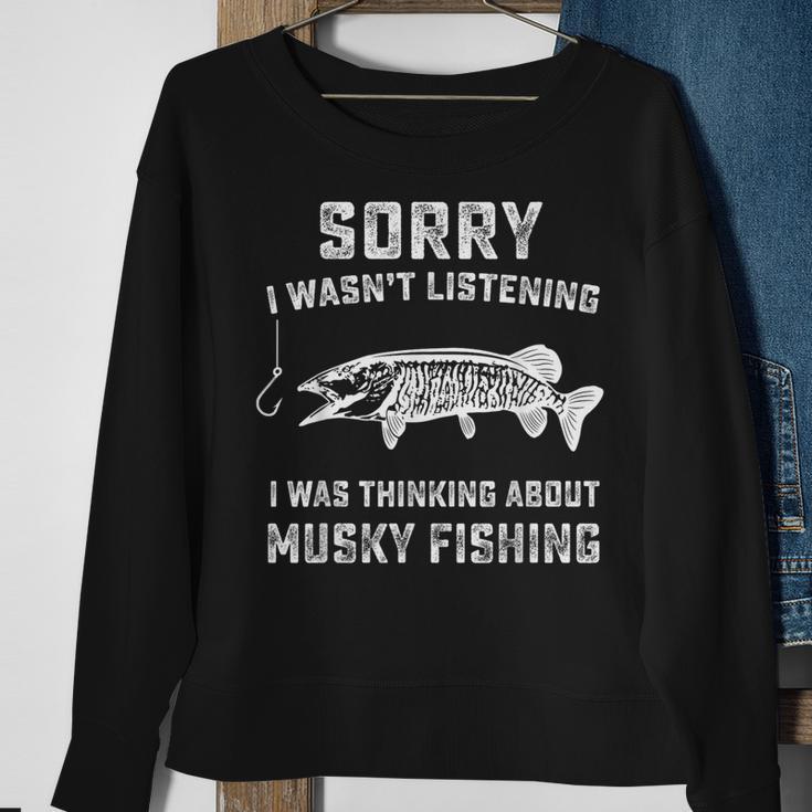 Muskie Fishing Gag Musky Fish Humor Fisherman Sweatshirt Gifts for Old Women