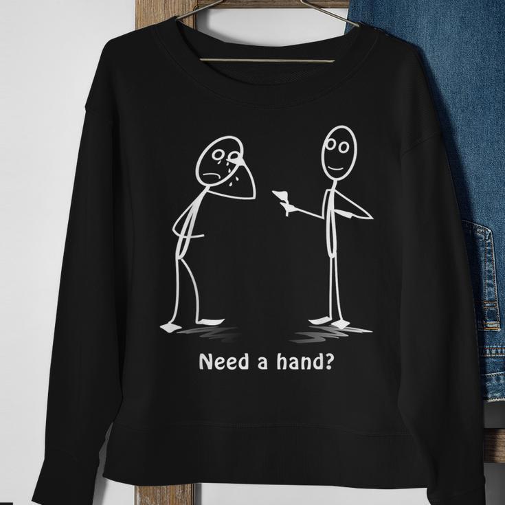 Need A Hand Stickman Costume Stick Figure Sweatshirt Gifts for Old Women