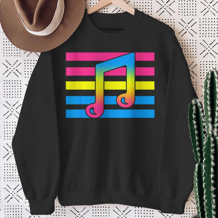 Pan Subtle Lgbt Gay Pride Music Lover Pansexual Flag Sweatshirt Gifts for Old Women