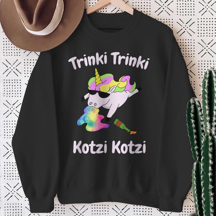 Party Unicorn Saufen Trinki Kotzi Sweatshirt Geschenke für alte Frauen