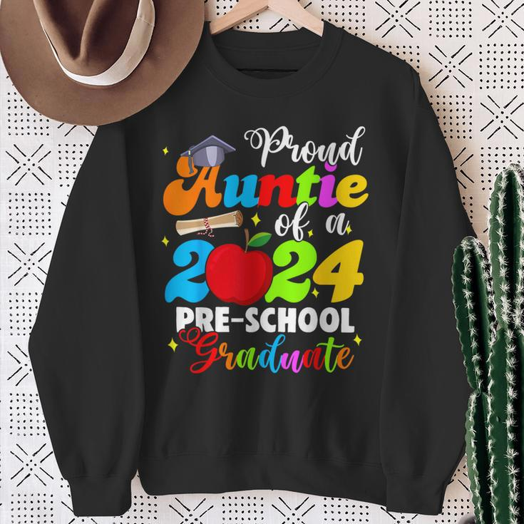 Proud Auntie Of A Class Of 2024 Pre-School Graduate Sweatshirt Gifts for Old Women