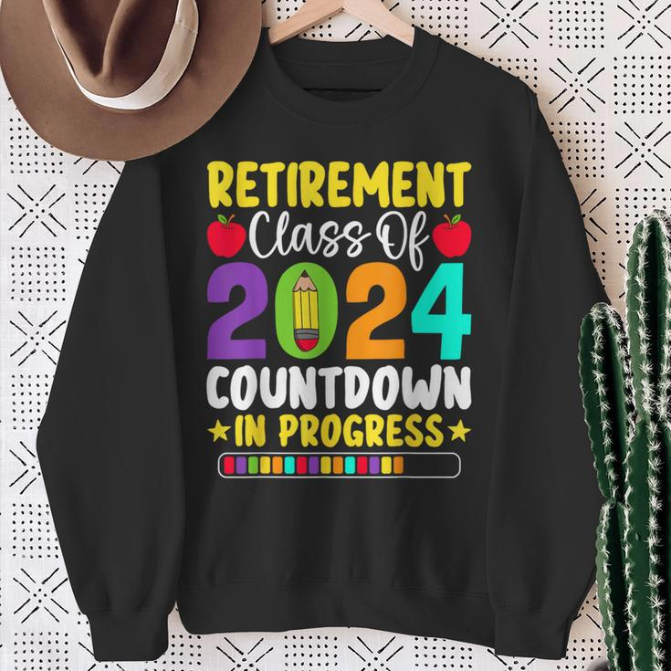 Retirement Class Of 2024 Countdown In Progress Teacher Sweatshirt Gifts for Old Women