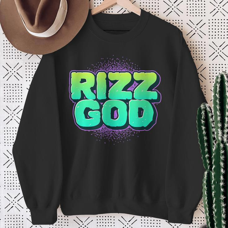 Rizz Rizzler Rizz God Slang Meme Trending Social Media Sweatshirt Gifts for Old Women