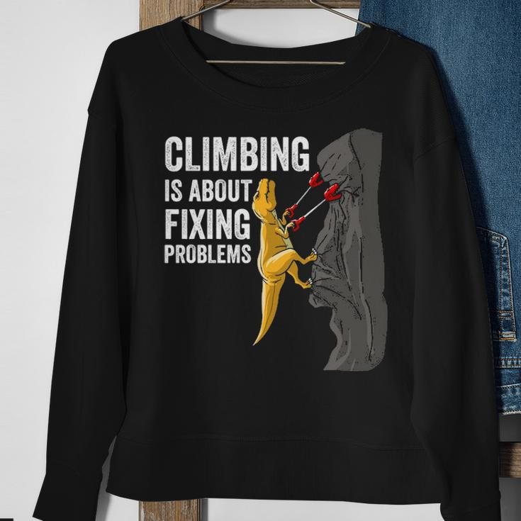 Rock ClimbingRex Mountain Dinosaur Sweatshirt Gifts for Old Women