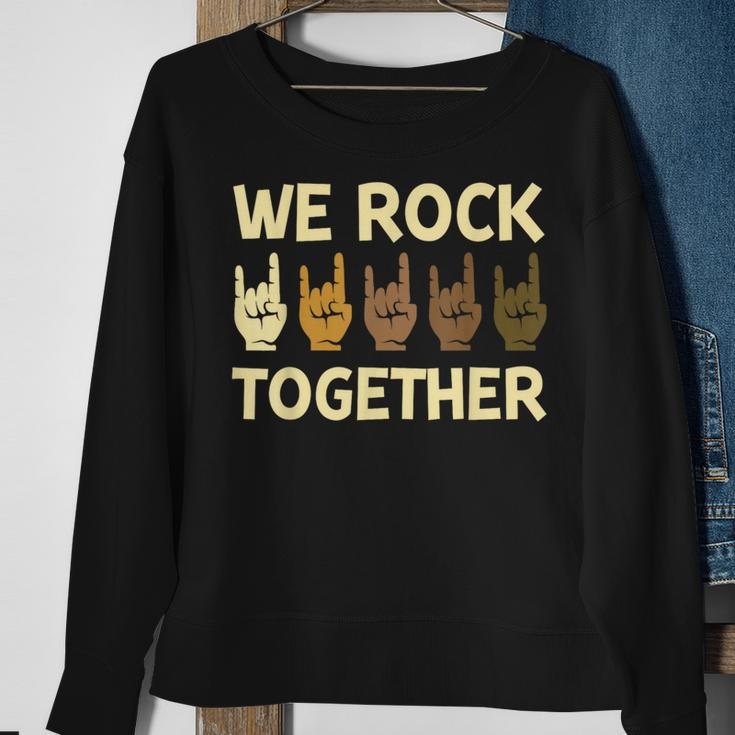 We Rock Together Hands Rock Lovers Sweatshirt Gifts for Old Women