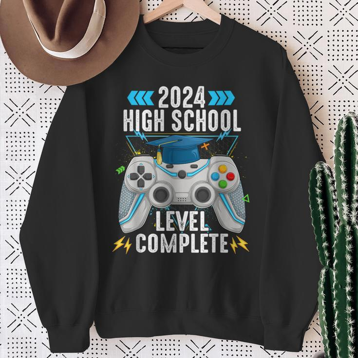 Senior Gamer 2024 High School Level Complete 2024 Grad Sweatshirt Gifts for Old Women