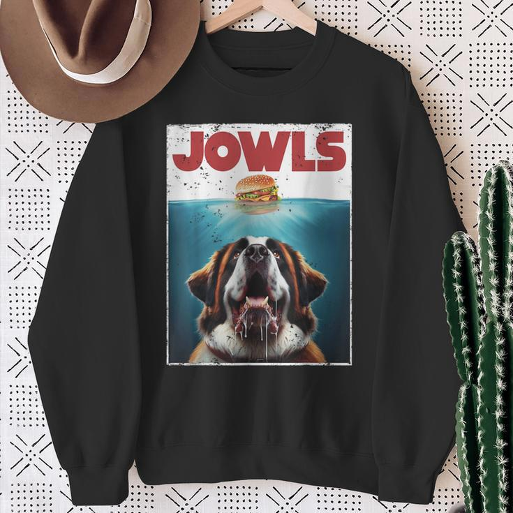 St Bernard Jowls Burger Saint Giant Dog Mom Dad Sweatshirt Gifts for Old Women