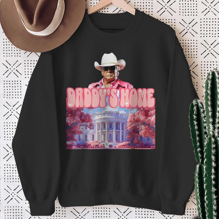 Trump Pink Cowboy Take America Back 2024 Daddy's Home Sweatshirt Gifts for Old Women