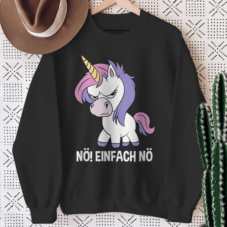 Unicorn Nö Einfach Nö Slogan Sweatshirt Geschenke für alte Frauen