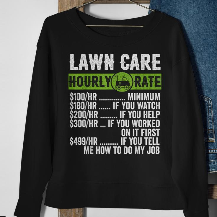 Vintage Landscaper Law Mowing Hourly Rate Mens Sweatshirt Gifts for Old Women