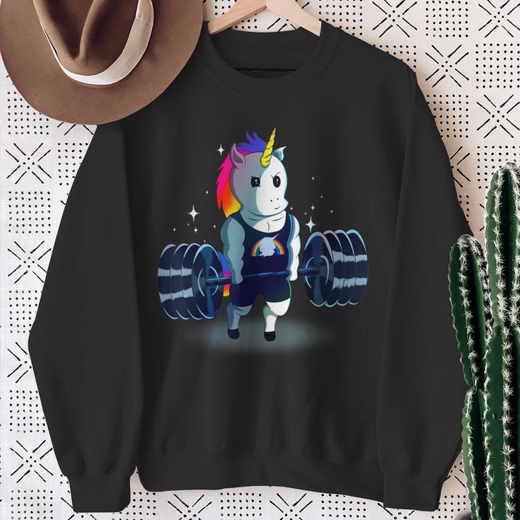 Weightlifting Unicorn Fitness Christmas Birthday Sweatshirt Gifts for Old Women