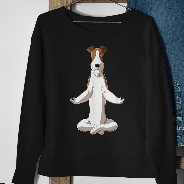 Yoga Dog Wire Fox Terrier Sweatshirt Gifts for Old Women