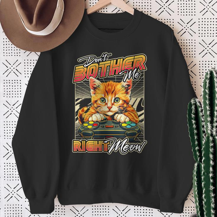 Gamer Cat Gaming Boys Video Game & Cat Lover Sweatshirt Gifts for Old Women