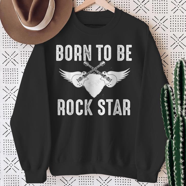 Geboren Um Rockstar Zu Werden Sweatshirt Geschenke für alte Frauen