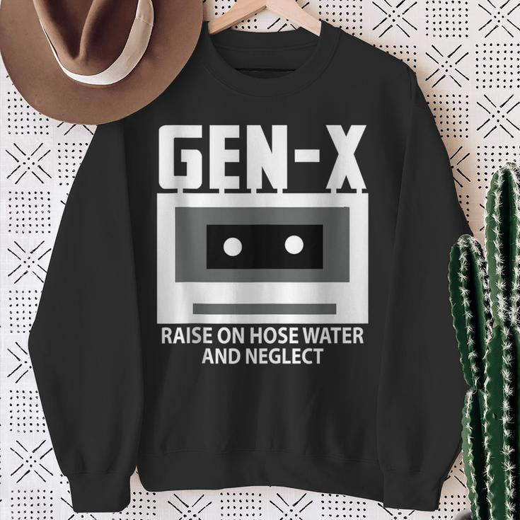 Gen X Raised On Hose Water And Neglect Humor Generation Sweatshirt Gifts for Old Women