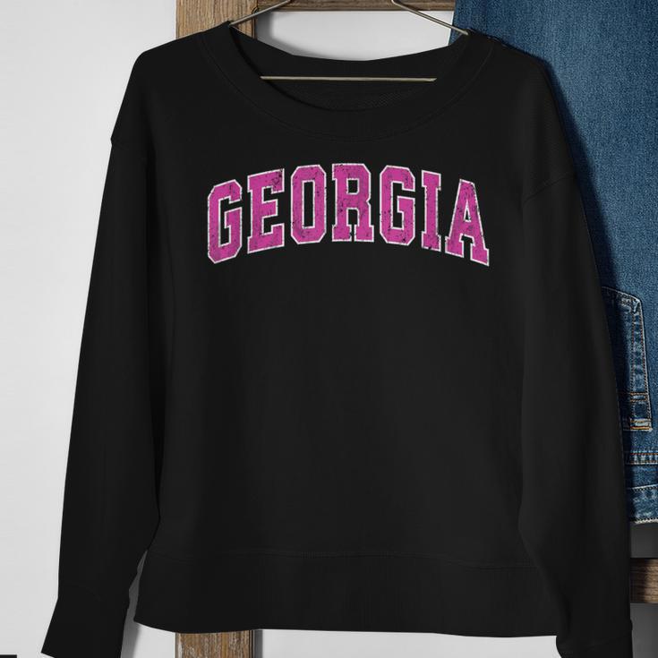 Georgia Ga Vintage Sports Pink Sweatshirt Gifts for Old Women