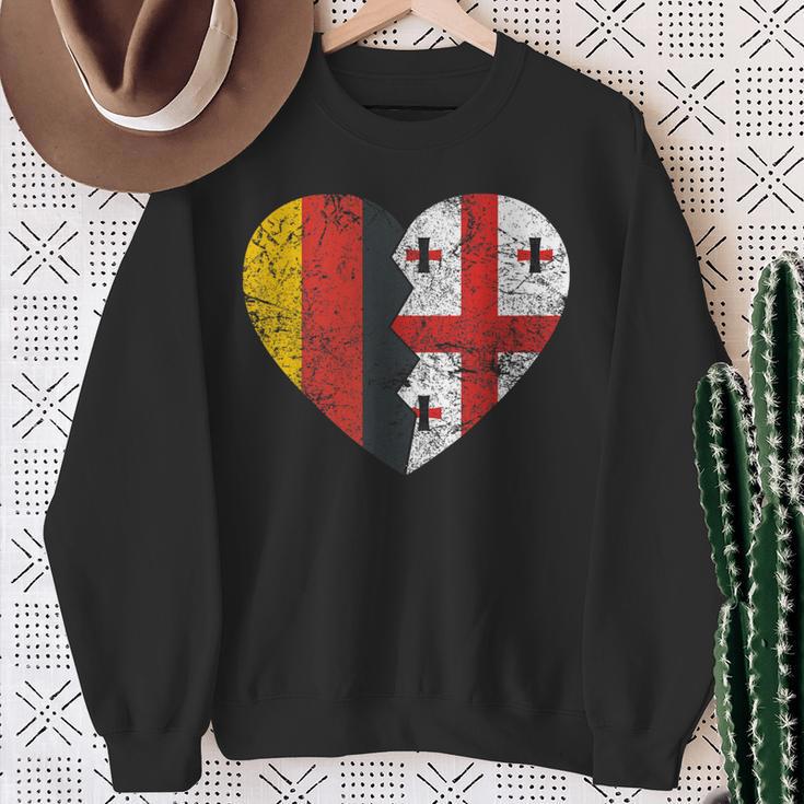 Georgische Deutsche Flagge Herz Deutschland Georgien Flagge Wurzeln Sweatshirt Geschenke für alte Frauen