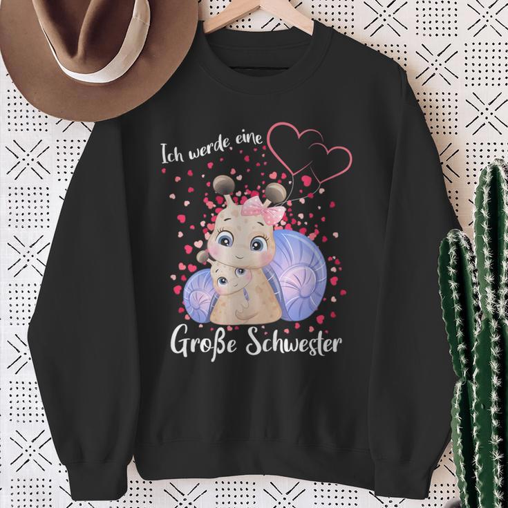 German Announcement Ich Werde Große Schwester S Sweatshirt Geschenke für alte Frauen