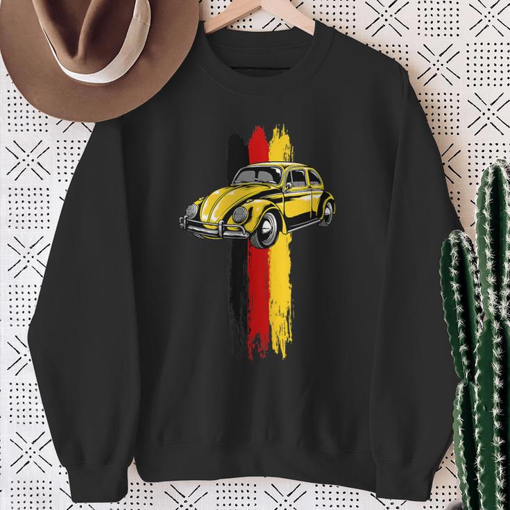 German Flag Colors & Classic Retro Vintage German Car Sweatshirt Gifts for Old Women