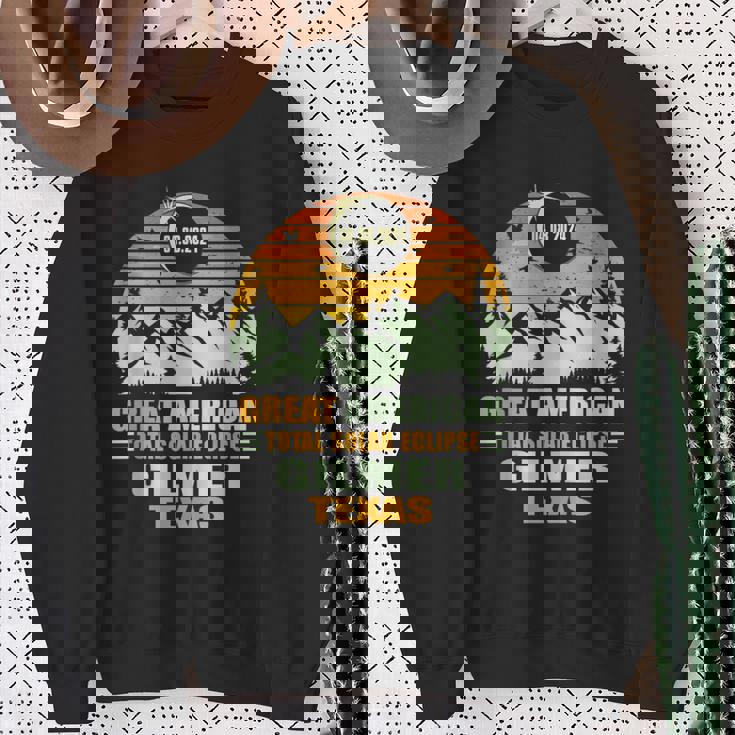 Gilmer Texas Total Solar Eclipse 2024 Sweatshirt Gifts for Old Women