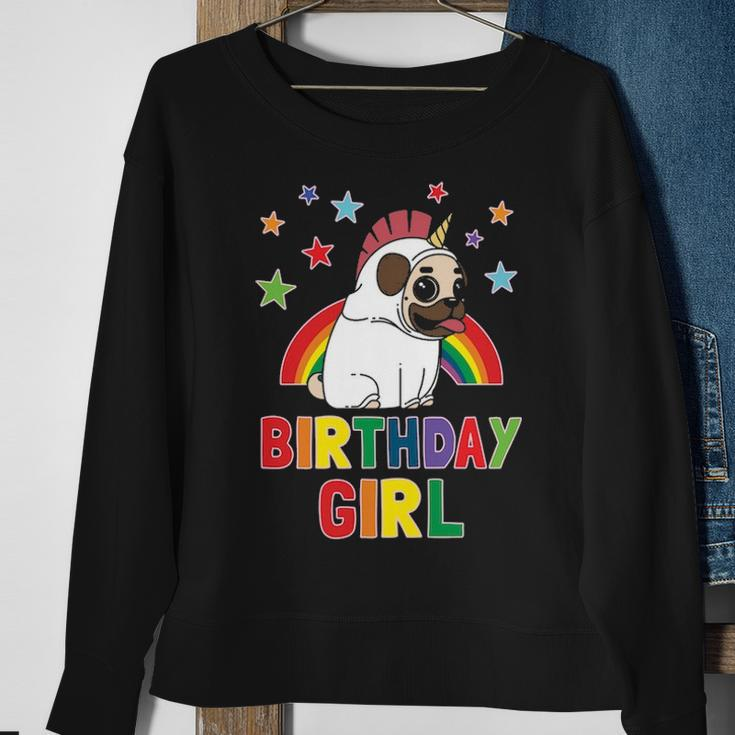 Girl Birthday Unicorn Pug B Day Party Kids Idea Unipug Sweatshirt Gifts for Old Women