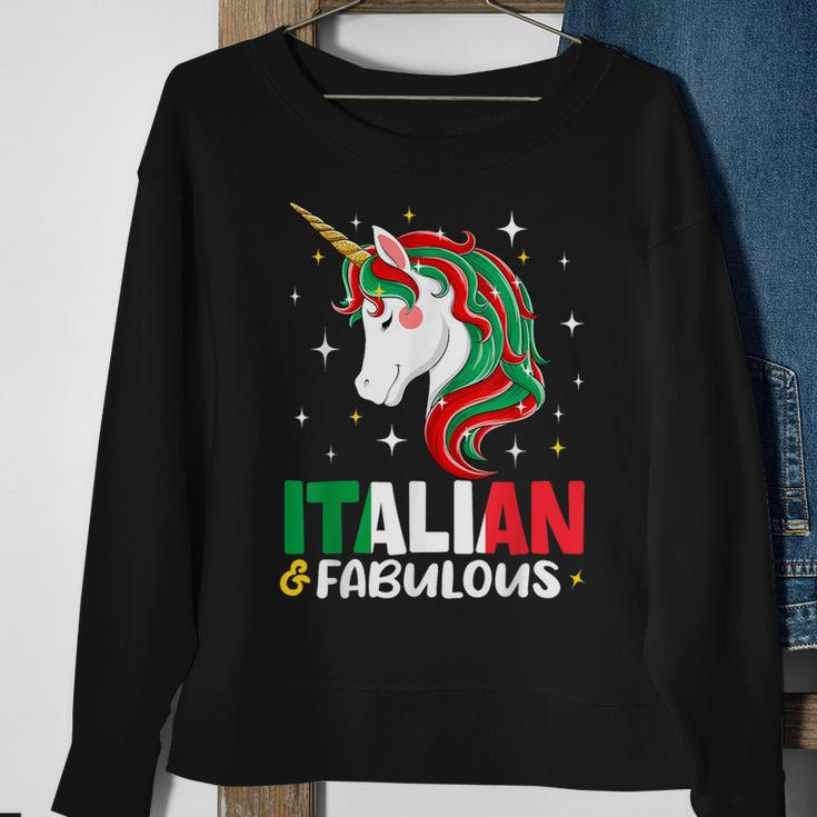 Girl Italian Italy Flag Unicorn Women Sweatshirt Gifts for Old Women