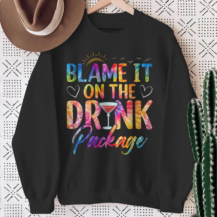 Girls Cruise Blame It On The Drink Package Drinking Booze Sweatshirt Gifts for Old Women