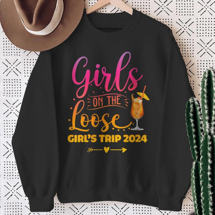 Girls On The Loose Tie Dye Girls Weekend Trip 2024 Sweatshirt Gifts for Old Women