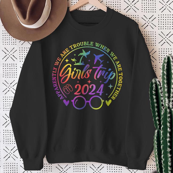 Girls Trip 2024 Apparently Are Trouble When We Are Together Sweatshirt Gifts for Old Women