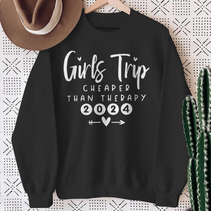 Girls Trip Cheaper Than A Therapy 2024 Sweatshirt Gifts for Old Women