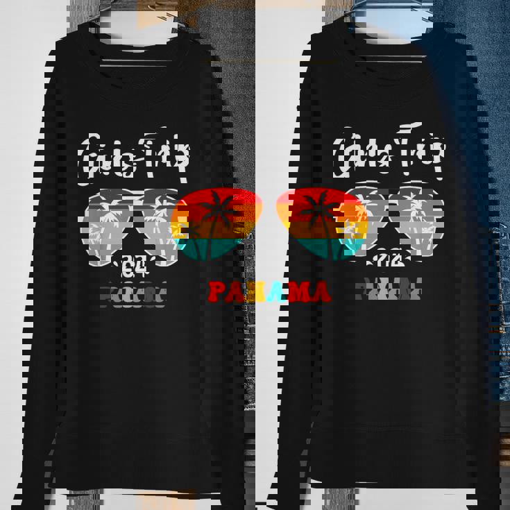 Girls Trip Panama 2024 Girls Weekend Birthday Squad Groovy Sweatshirt Gifts for Old Women