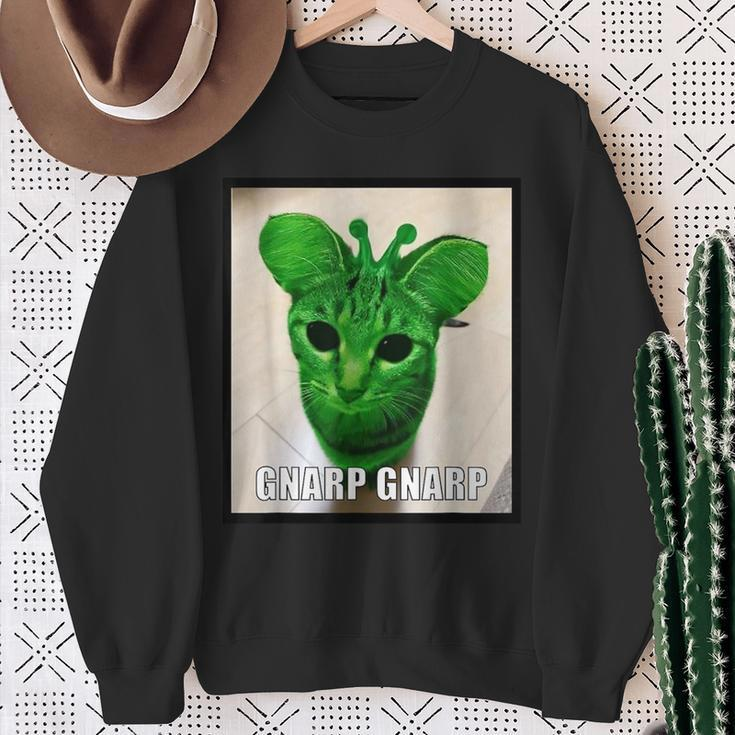 Gnarp Cat Silly Alien Cat Meme Sweatshirt Gifts for Old Women