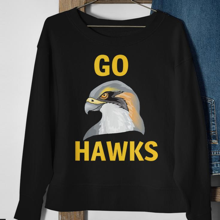 Go Hawks Football Baseball Basketball Cheer School Spirit Sweatshirt Gifts for Old Women