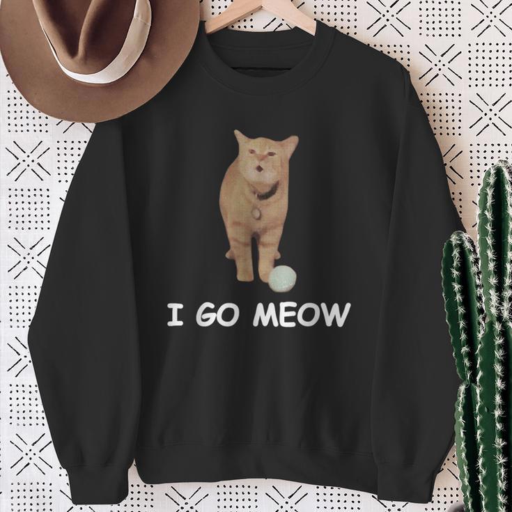 I Go Meow Lustige Singende Katze Meme Silly Cat Goes Meow Sweatshirt Geschenke für alte Frauen