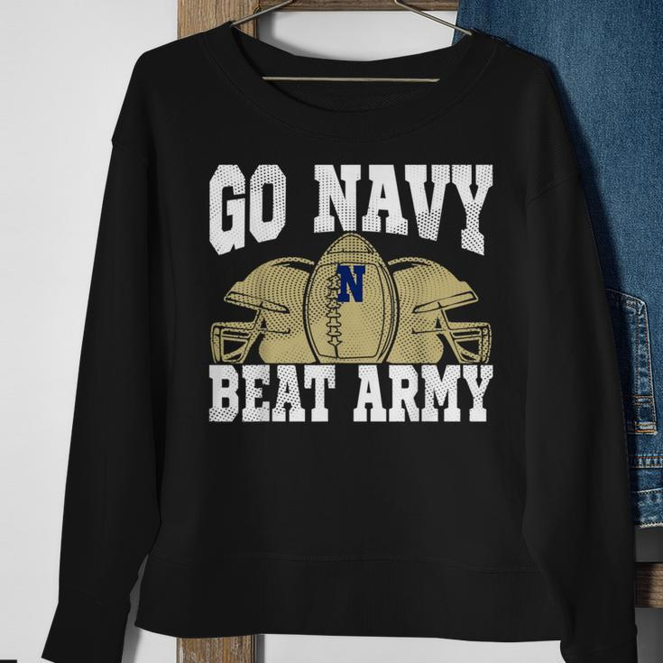 Go Navy Beat Army America's Football Game Day Retro Helmet Sweatshirt Gifts for Old Women
